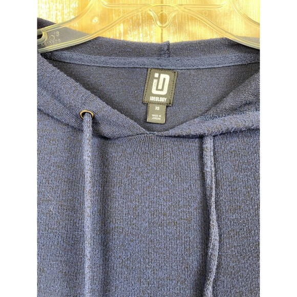 IDEOLOGY Active Women's Blue Heathered Cozy Knit Hoodie Size XS Thumb Holes - Picture 3 of 9